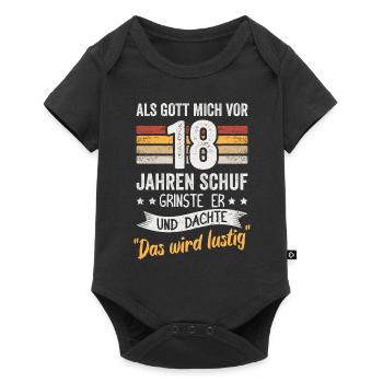 18. Geburtstag als Gott mich vor 18 Jahren schuf - Baby Premium Kurzarmbody - Schwarz - Vorne