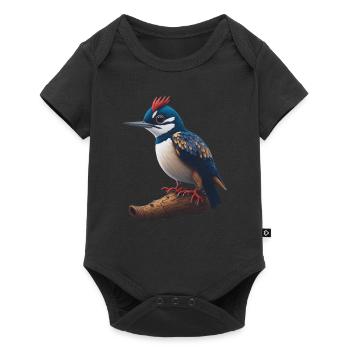 Great spotted woodpecker - Baby Premium short-sleeve bodysuit - black - Front