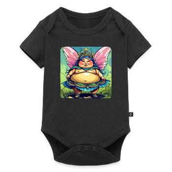 Cute fat fairy with wings - Baby Premium short-sleeve bodysuit - black - Front
