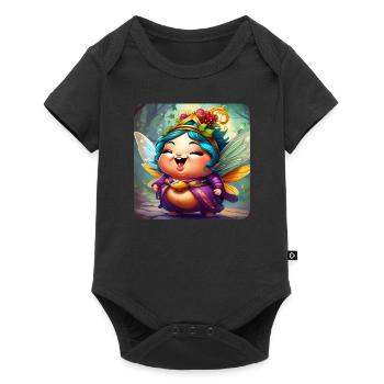 Cute fat fairy with wings - Baby Premium short-sleeve bodysuit - black - Front
