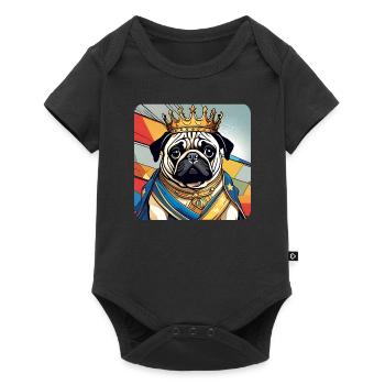 Carlin royal mignon avec couronne - Body à manches courtes Premium Bébé - noir - Devant