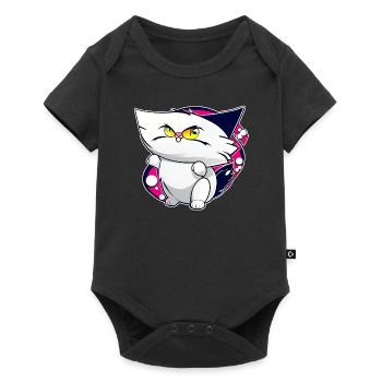 Crazy Cat - Baby Premium short-sleeve bodysuit - black - Front