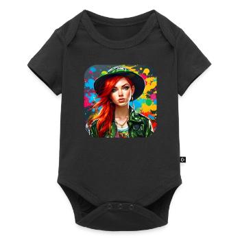 Fille rousse irlandaise cool - Body à manches courtes Premium Bébé - noir - Devant