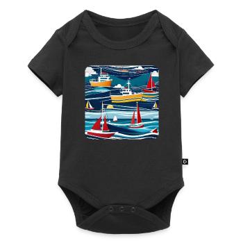 Bateaux et navires - Body à manches courtes Premium Bébé - noir - Devant