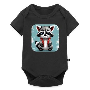 Cute raccoon - Baby Premium short-sleeve bodysuit - black - Front