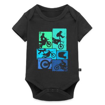Dirt Bike Motocross Retro Enduro Supermoto - Body à manches courtes Premium Bébé - noir - Devant