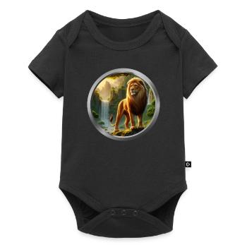 Lion Animal - 4 - Baby Premium short-sleeve bodysuit - black - Front