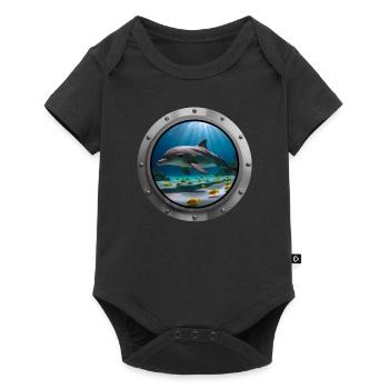 Dolphin Animal - 1 - Baby Premium short-sleeve bodysuit - black - Front