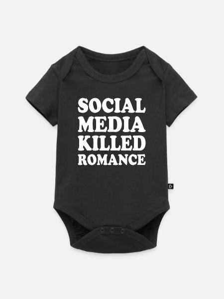 social media killed romance - Premium kortærmet baby-body  - sort
