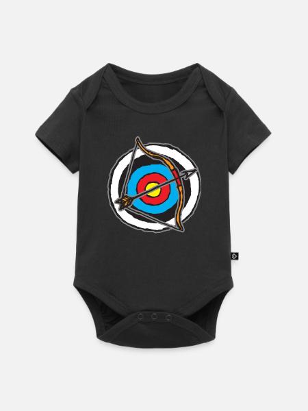 Pfeil und Bogen Zielscheibe Bogenschuetze - Baby Premium Kurzarmbody - Schwarz