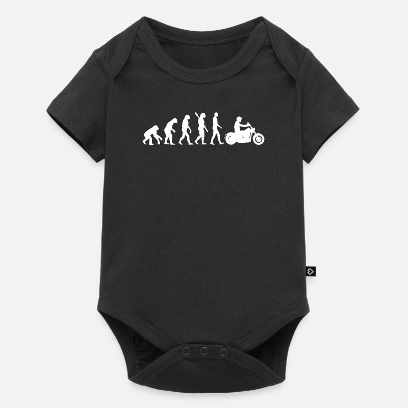 motorcycle evolution graphic - Baby Premium short-sleeve bodysuit - black