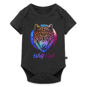 Wolf - Baby Premium short-sleeve bodysuit - black - Front