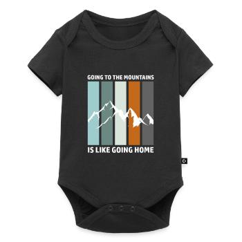 Hiking Snowboarding Skiing Mountaineering Mountains - Baby Premium short-sleeve bodysuit - black - Front