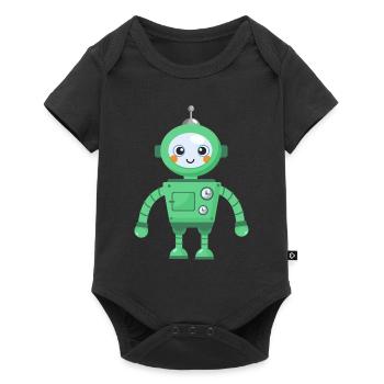 Robot with motif Vector Comics Baby Boys Children - Baby Premium short-sleeve bodysuit - black - Front