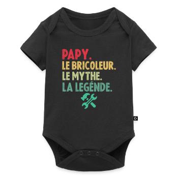 Papy le bricoleur le mythe la légende - Body à manches courtes Premium Bébé - noir - Devant