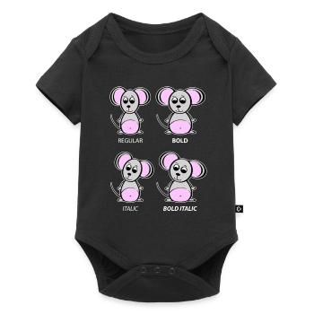 Graphic Designer Mouse - Explication de la typographie - Body à manches courtes Premium Bébé - noir - Devant