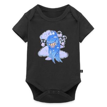 Cloud Girl Bubble Kopf süß - Baby Premium Kurzarmbody - Schwarz - Vorne
