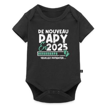 De nouveau papy en 2025 - Body à manches courtes Premium Bébé - noir - Devant