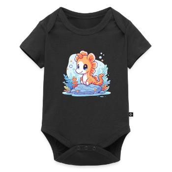 Seepferd Baby - Baby Premium Kurzarmbody - Schwarz - Vorne
