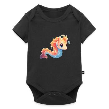 Seepferd - Baby Premium Kurzarmbody - Schwarz - Vorne