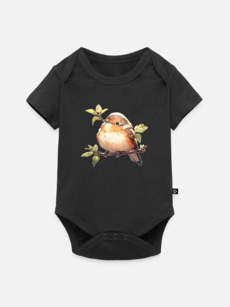 Singvogel - Baby Premium Kurzarmbody - Schwarz