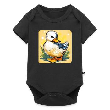 Mignon petit canard - Body à manches courtes Premium Bébé - noir - Devant