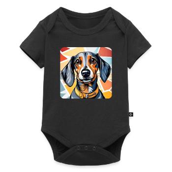 Cute cute dachshund dog - Baby Premium short-sleeve bodysuit - black - Front