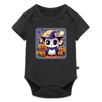 Mignon monstre d’Halloween avec des citrouilles - Body à manches courtes Premium Bébé - noir - Devant