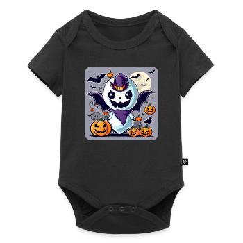 Mignon monstre d’Halloween avec des citrouilles - Body à manches courtes Premium Bébé - noir - Devant