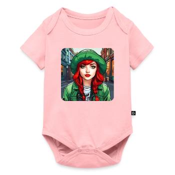 Fille rousse irlandaise cool - Body à manches courtes Premium Bébé - rose - Devant