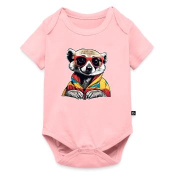 Suricate coquin avec lunettes de soleil - Body à manches courtes Premium Bébé - rose - Devant