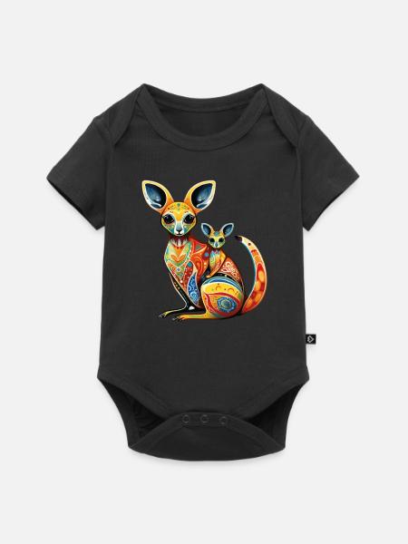 Australien - Känguru - Baby Premium Kurzarmbody - Schwarz