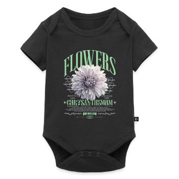 Chrysanthème Fleurs de chrysanthème - Body à manches courtes Premium Bébé - noir - Devant