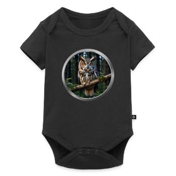 Owl Animal - 5 - Baby Premium short-sleeve bodysuit - black - Front