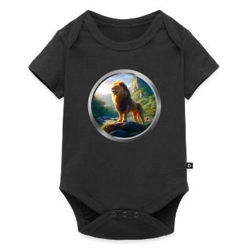 Lion Animal - 6 - Baby Premium short-sleeve bodysuit - black - Front