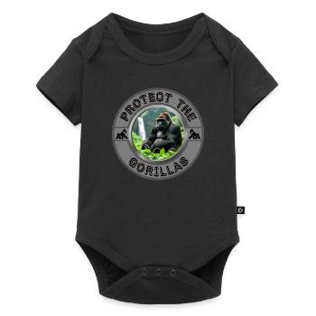 Protect the Gorillas - Baby Premium short-sleeve bodysuit - black - Front
