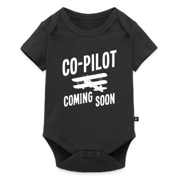 Co-pilote Coming Soon, parents Mama Papa pilote privé - Body à manches courtes Premium Bébé - noir - Devant