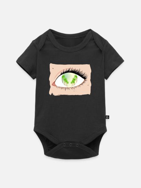 Des palmiers en vue - Body à manches courtes Premium Bébé - noir