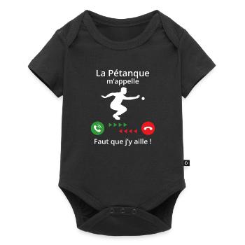 petanque calls me - Baby Premium short-sleeve bodysuit - black - Front