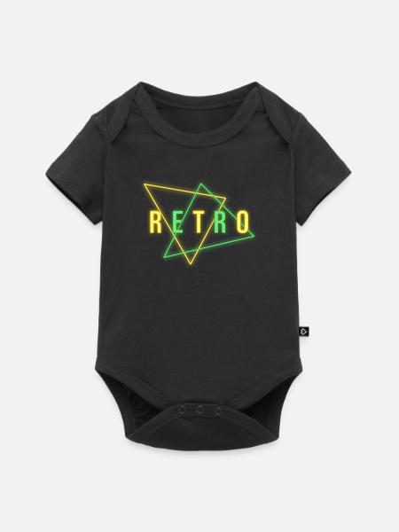 RETRO NEON - Baby Premium Kurzarmbody - Schwarz