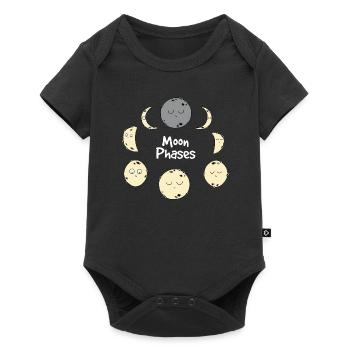 Mondphasen - Baby Premium Kurzarmbody - Schwarz - Vorne