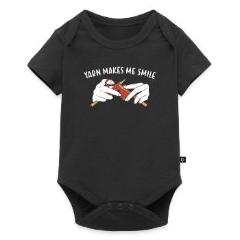 Yarn Makes Me Smile Knitting - Baby Premium short-sleeve bodysuit - black - Front
