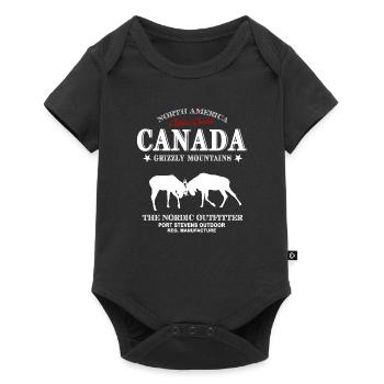 Kanada - Elch - Baby Premium Kurzarmbody - Schwarz - Vorne
