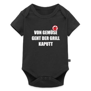 Grill Gemüse Fleisch Paprika lustig Garten Grillen - Baby Premium Kurzarmbody - Schwarz - Vorne