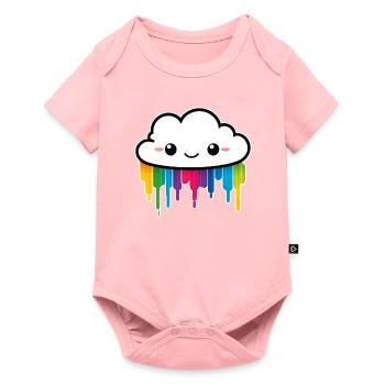 Nuage mignon faisant pleuvoir des couleurs de l’arc-en-ciel - Body à manches courtes Premium Bébé - rose - Devant