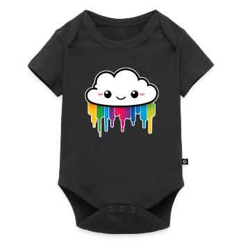 Cute Cloud Raining Rainbow Colors - Baby Premium short-sleeve bodysuit - black - Front