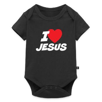 I Love Jesus - Baby Premium short-sleeve bodysuit - black - Front