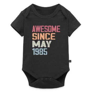Mai 1985 Geburtstag 1985 Retro 1985 Mai Jahrgang - Baby Premium Kurzarmbody - Schwarz - Vorne