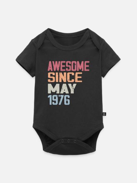 May 1976 Birthday 1976 Retro 1976 May Vintage - Baby Premium short-sleeve bodysuit - black