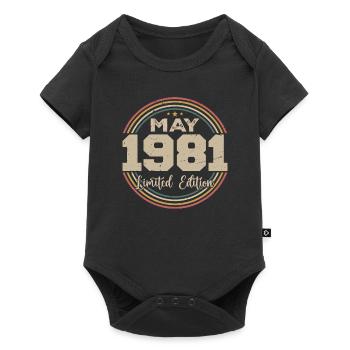Mai 1981 Vintage Nées En Mai 1981 Anniversaire - Body à manches courtes Premium Bébé - noir - Devant